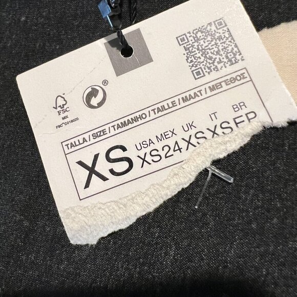 Zara Black & Off White Satin Effect Wrap Floral Print Midi Dress, Size XS - Picture 15 of 16